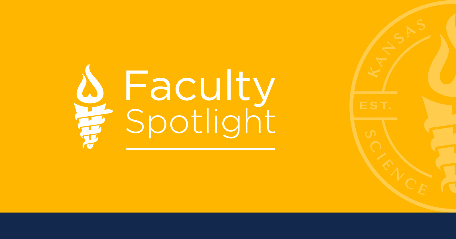 Text that reads "Faculty Spotlight" with yellow background and KHSC logo